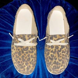 Cheetah Print Western Slip-Ons